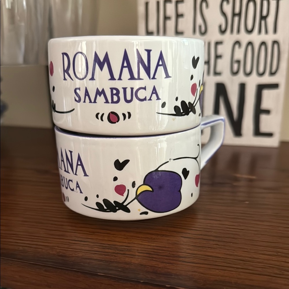 Espresso/cappuccino mugs Elegant White and Purple
